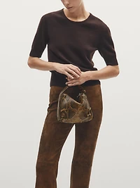 Petit sac porté épaule à imprimé animal