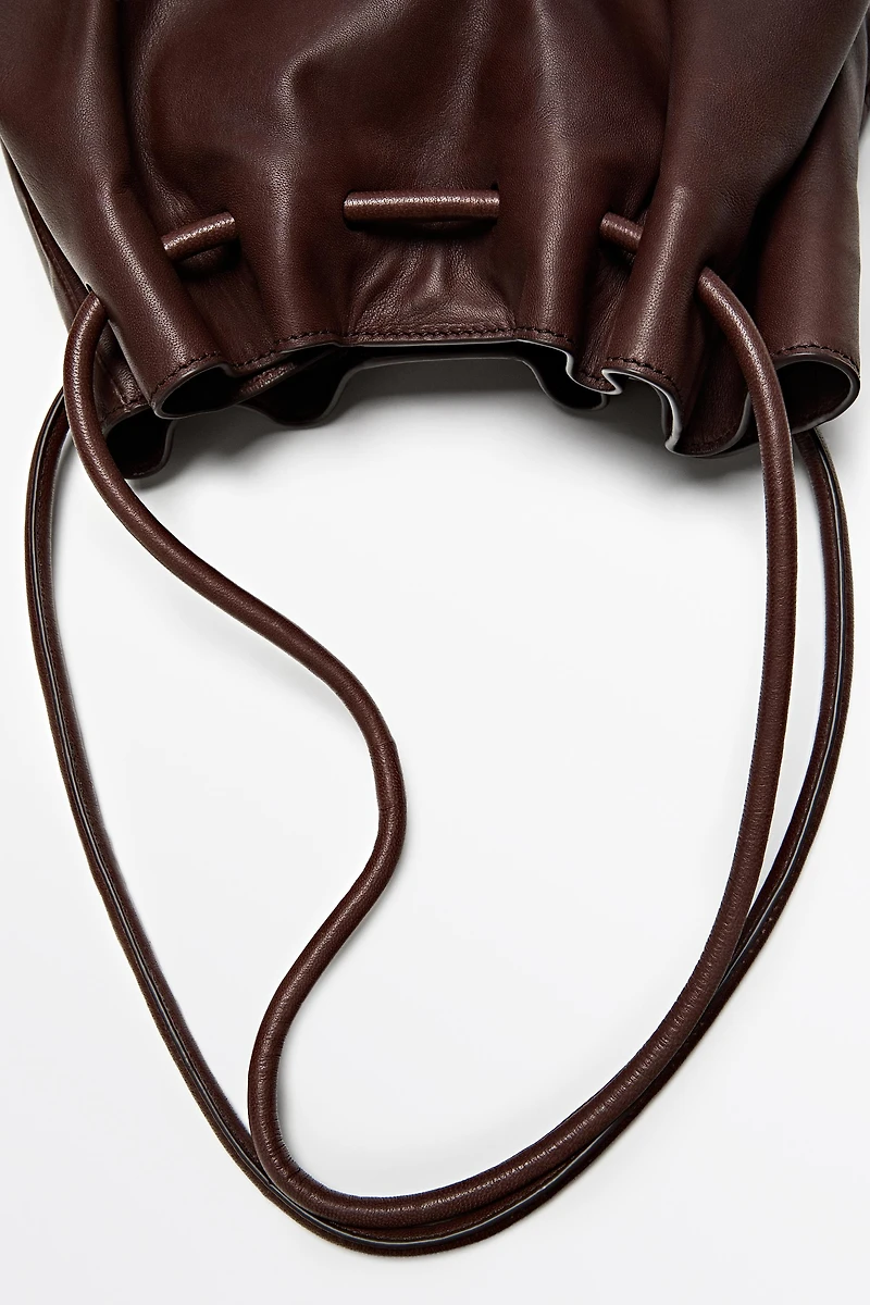 Nappa leather ruffled bag