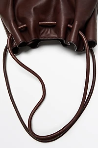 Nappa leather ruffled bag