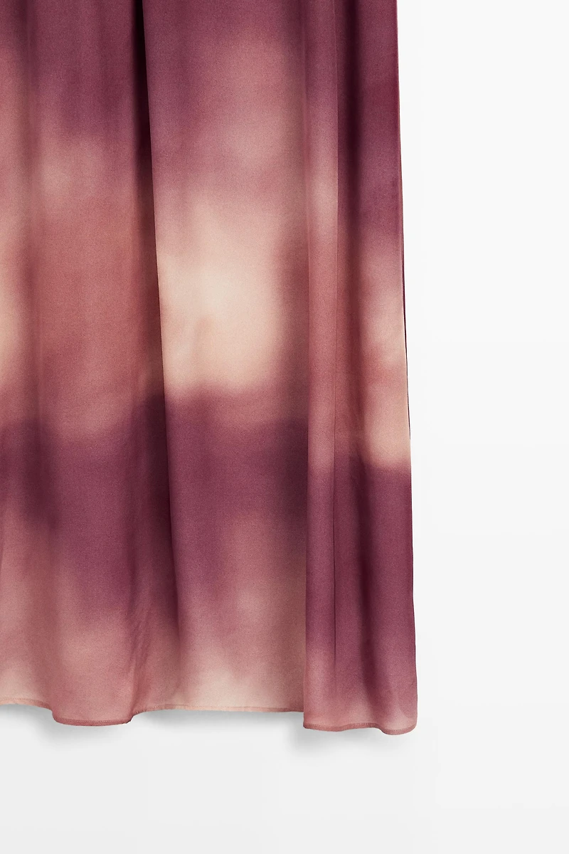 Printed tie-dye flowing halter maxi dress