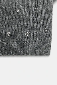 KNIT SWEATER WITH JEWEL BEADING