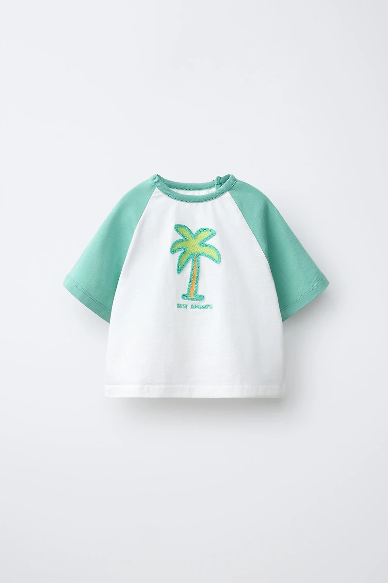 PALM TREE RAGLAN SLEEVE T-SHIRT