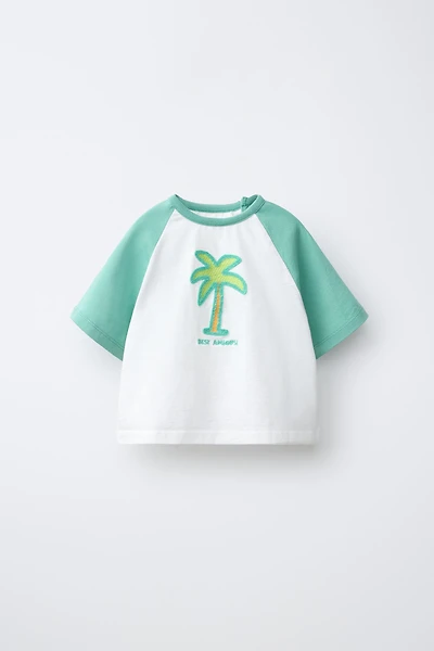 PALM TREE RAGLAN SLEEVE T-SHIRT
