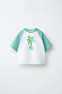 PALM TREE RAGLAN SLEEVE T-SHIRT