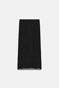 SWISS DOT MIDI SKIRT