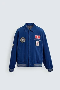 VESTE EN VELOURS CÔTELÉ À PIÈCES BRODÉES
