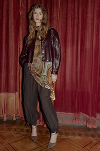 BLOUSON BOMBER BOUFFANT MATIÈRE SYNTHÉTIQUE