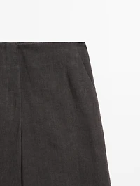 Lightweight straight fit 100% linen trousers