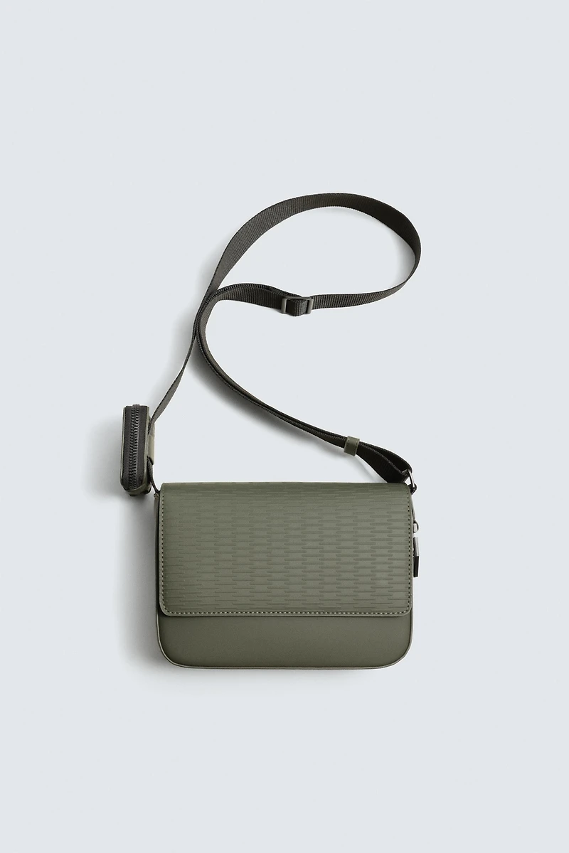 RUBBERIZED TEXTURED CROSSBODY BAG