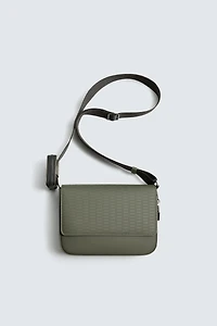 RUBBERIZED TEXTURED CROSSBODY BAG