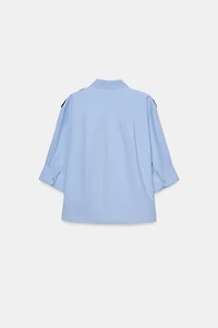 POPLIN SHIRT WITH POCKETS ZW COLLECTION