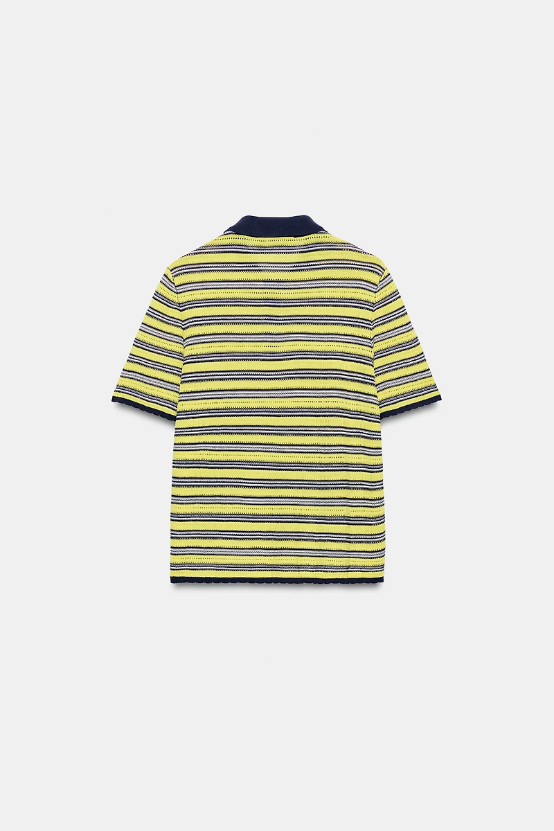 POLO EN MAILLE À RAYURES