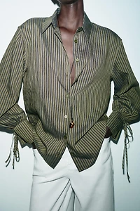 STRIPED SHIRT WITH BOWS