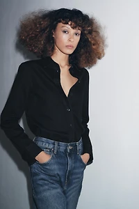 ZW COLLECTION SLIM-FIT DENIM SHIRT