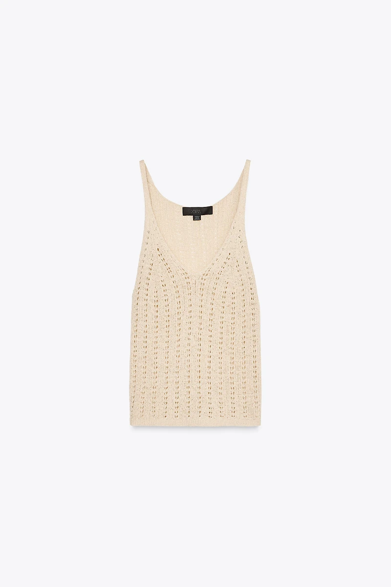 POINTELLE KNIT TOP
