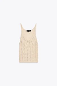 POINTELLE KNIT TOP