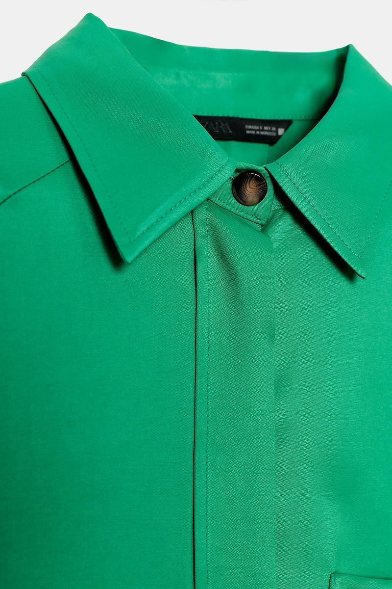 SATIN EFFECT POCKET SHIRT