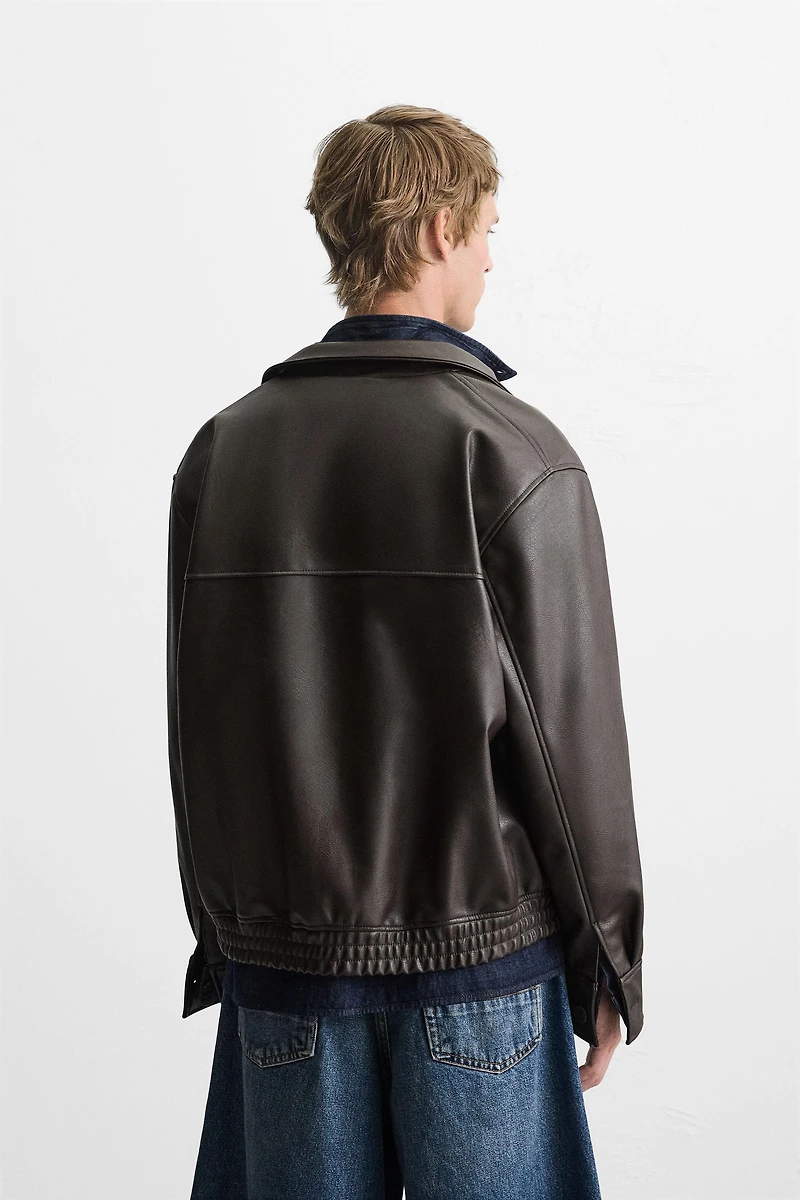BLOUSON BOMBER MATIÈRE SYNTHÉTIQUE