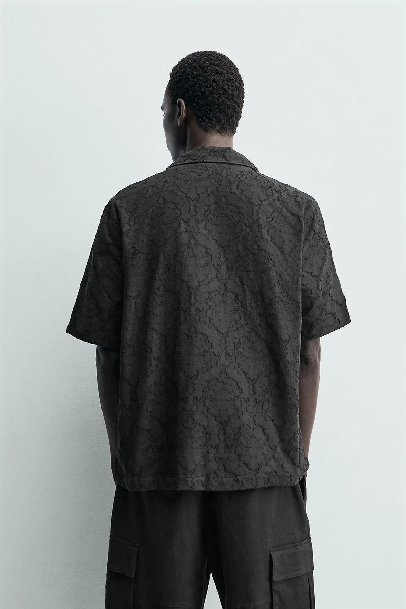 TEXTURED JACQUARD RELAXED FIT SHIRT