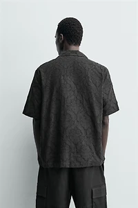 TEXTURED JACQUARD RELAXED FIT SHIRT