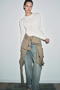SEMI-SHEER KNIT TOP