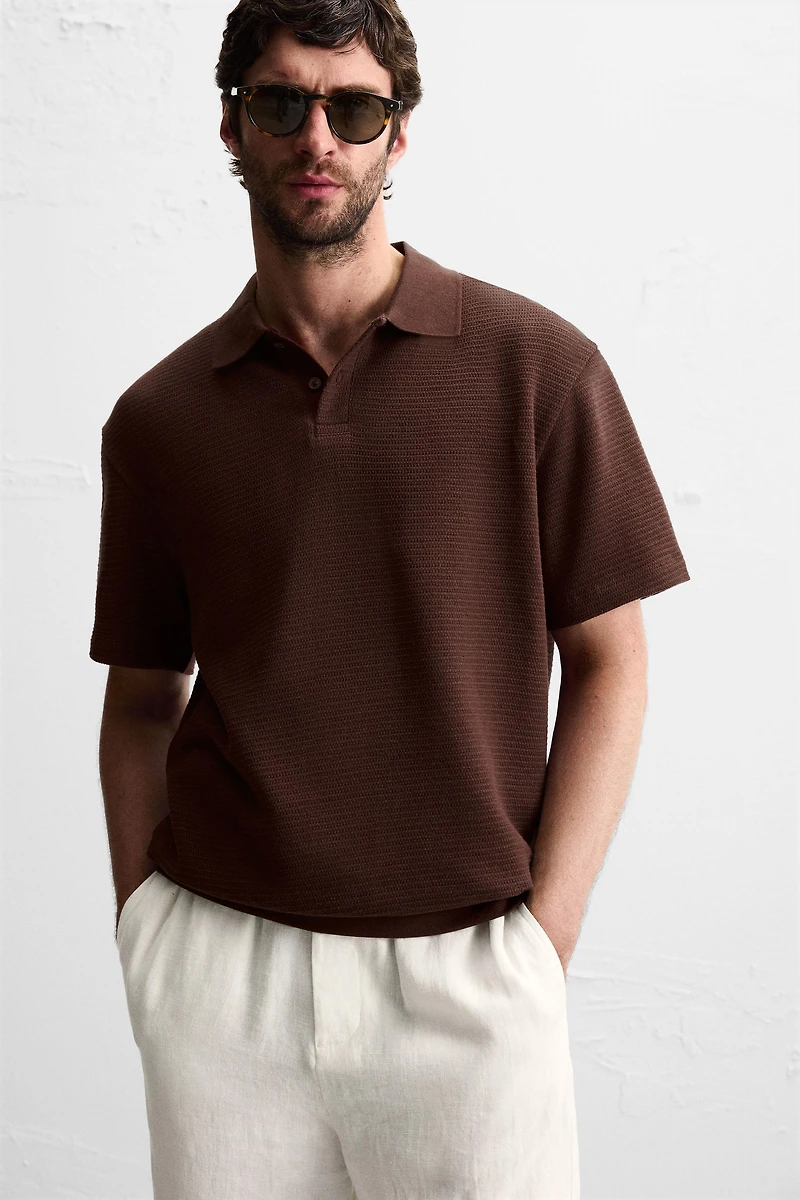 JACQUARD TEXTURED POLO SHIRT