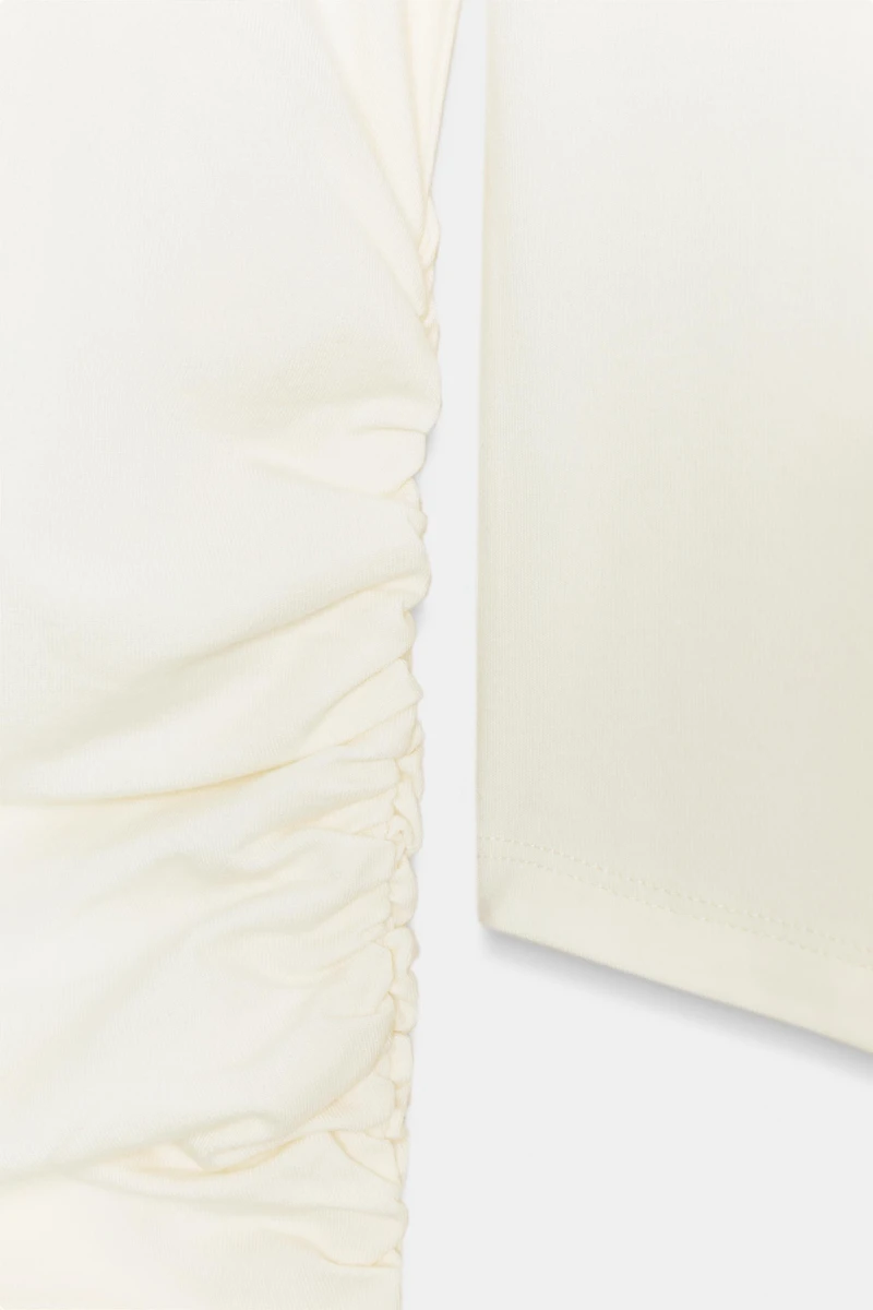 COTTON MODAL RUCHED T-SHIRT