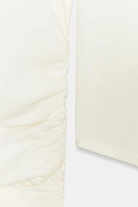 COTTON MODAL RUCHED T-SHIRT