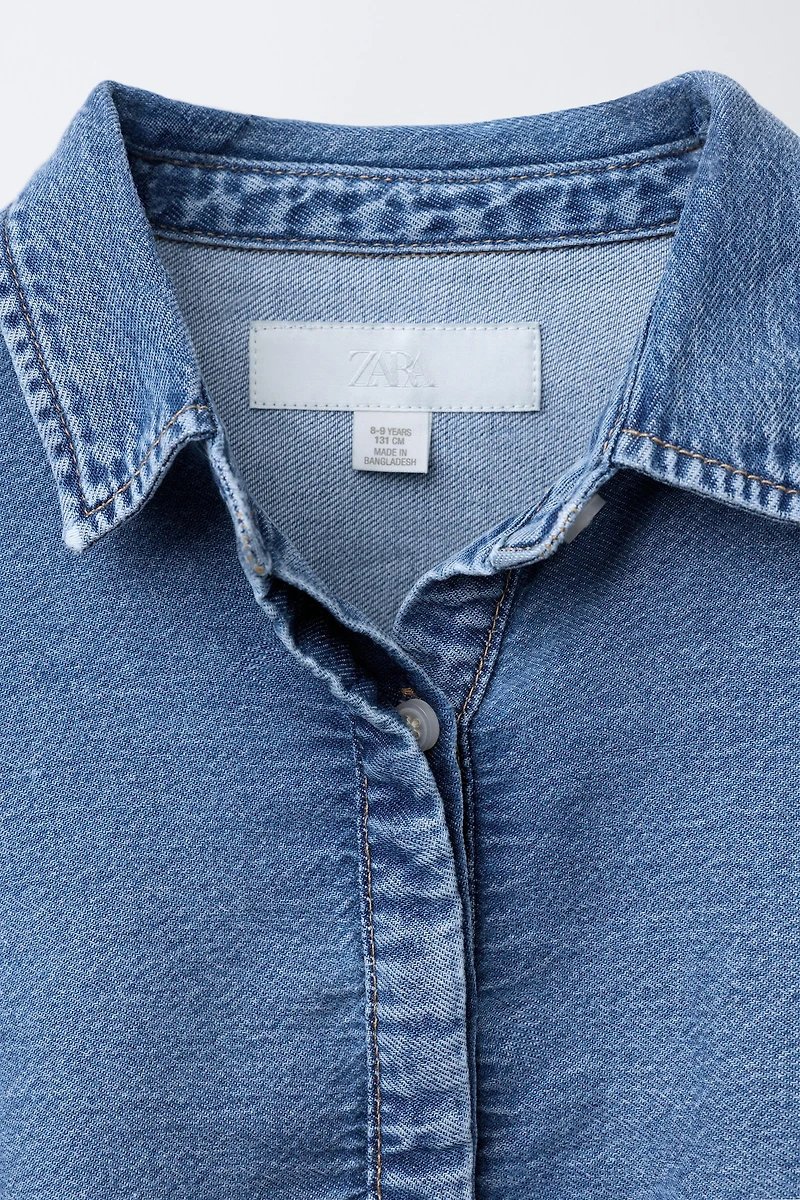 SCHIFFLY HEM DENIM SHIRT