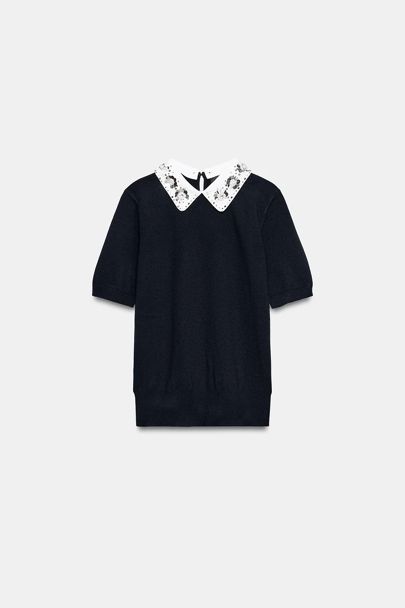 JEWELED BEADED KNIT JUMPER