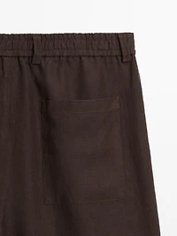 Lightweight 100% linen Bermuda shorts