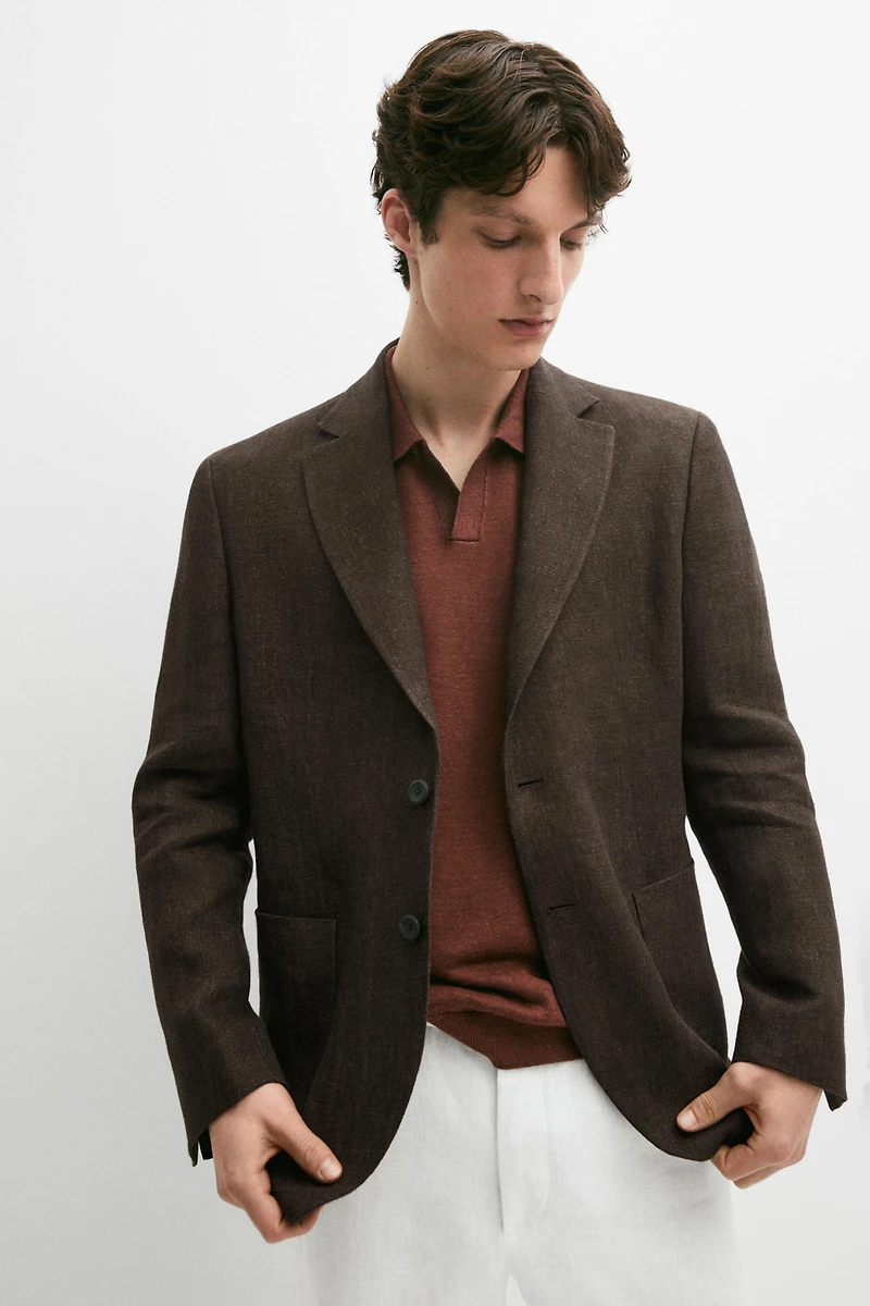100% linen melange blazer
