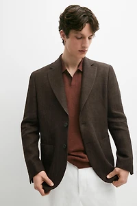 100% linen melange blazer