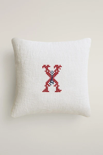 COUSSIN LIN BRODÉ LETTRE