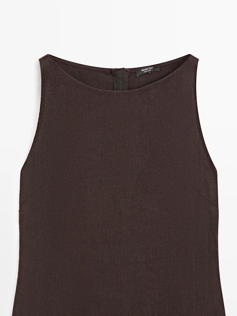 Linen halter midi dress