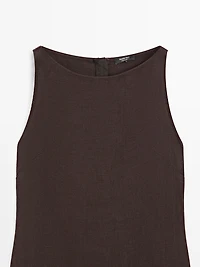 Linen halter midi dress