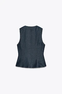 DOUBLE BREASTED LINEN VEST