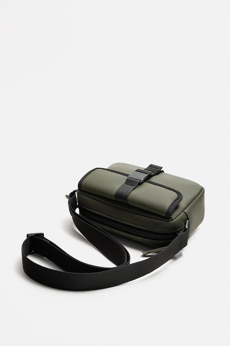 RUBBERIZED CROSSBODY BAG