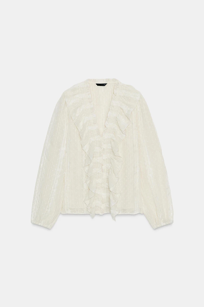 CHEMISE ROMANTIQUE EN PLUMETIS