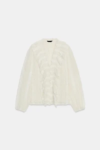 CHEMISE ROMANTIQUE EN PLUMETIS