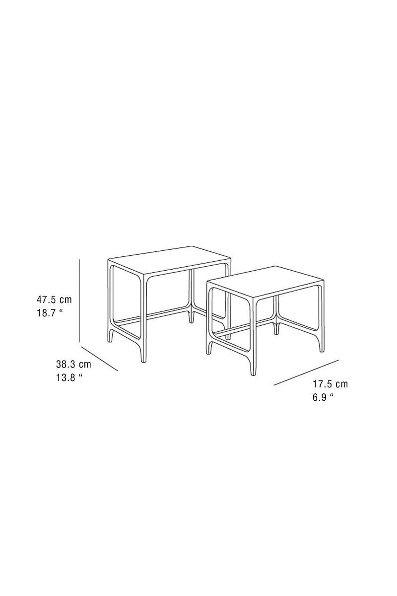 WOODEN NEST OF SIDE TABLES (SET OF 2)