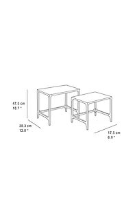WOODEN NEST OF SIDE TABLES (SET OF 2)