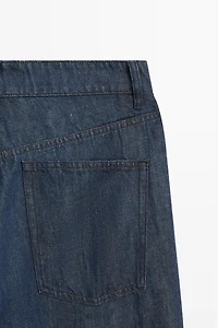 100% linen wide-leg jeans