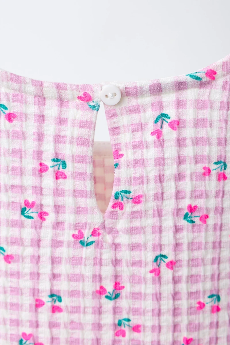 ROBE IMPRIMÉ À RAYURES ET CŒUR