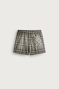 WASHED CHECKERED SHORTS