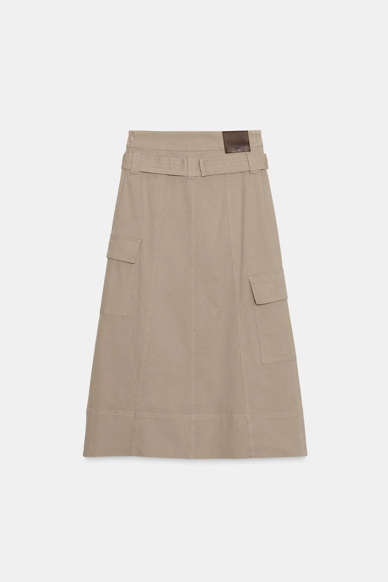 CARGO MIDI SKIRT WITH BELT