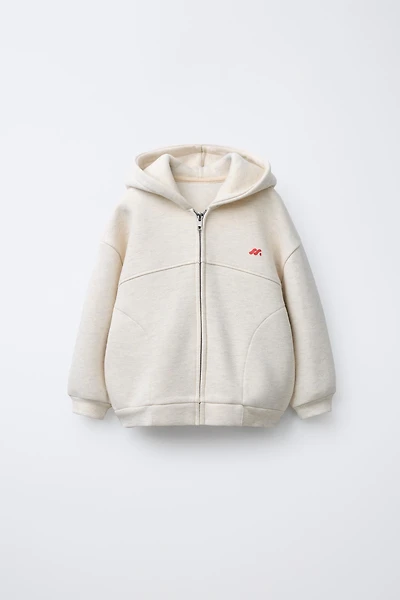 EMBOSSED LOGO ZIP-UP HOODIE