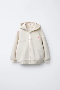 EMBOSSED LOGO ZIP-UP HOODIE