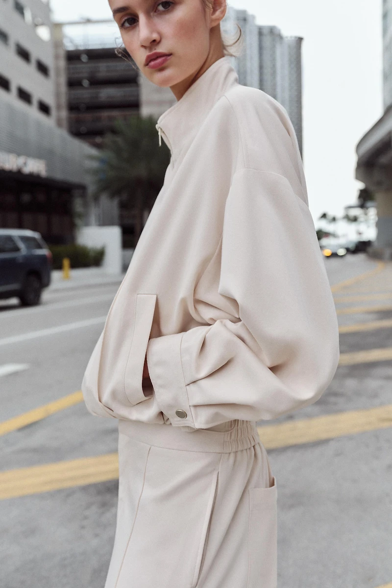 HIGH COLLAR BOMBER JACKET