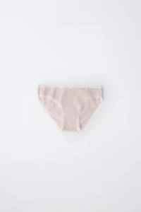 AGES 6-14/ THREE-PACK OF LACE TRIM UNDERWEAR